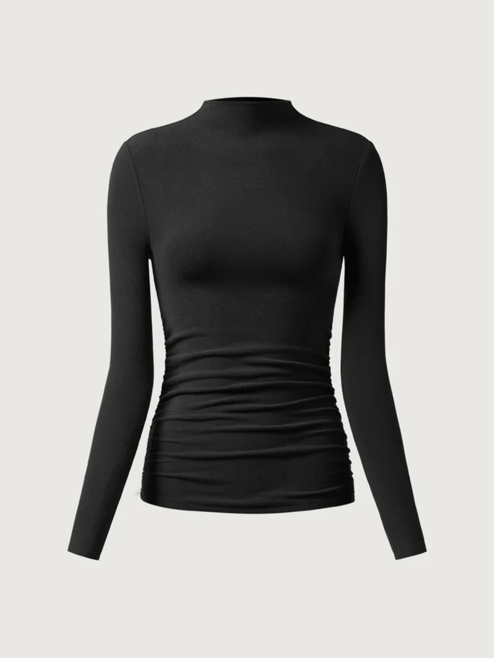 NWT OGL Thermal Ruched Sides Tuckable Mockneck Top